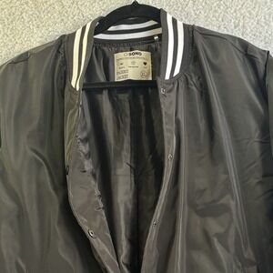 Ci Soon Padded Full Zip Bomber Jacket Black Size XL  Vintage Look, Warm , Snaps